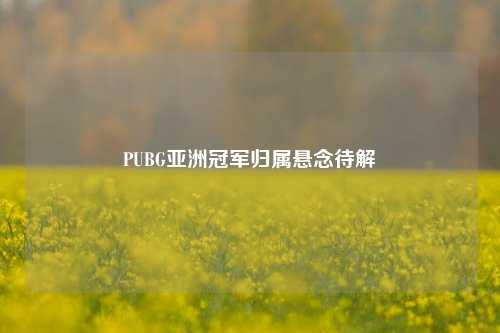 PUBG亚洲冠军归属悬念待解