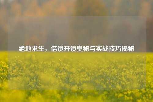 绝地求生，倍镜开镜奥秘与实战技巧揭秘