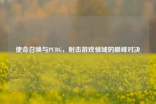 使命召唤与PUBG，射击游戏领域的巅峰对决