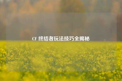 CF 终结者玩法技巧全揭秘