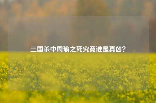 三国杀中周瑜之死究竟谁是真凶？