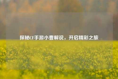 探秘CF手游小曹解说，开启精彩之旅