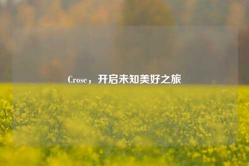 Crose，开启未知美好之旅